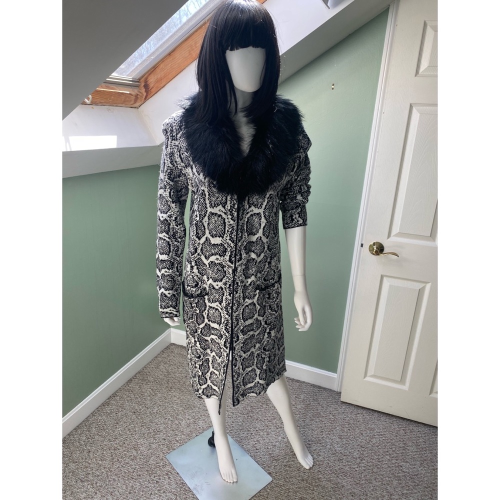Faux fur sweater jacket